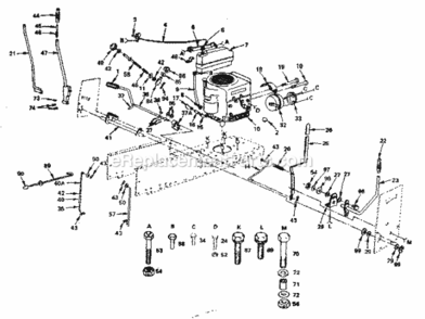 Page C Diagram and Parts List for 917252681  Craftsman Lawn Tractor