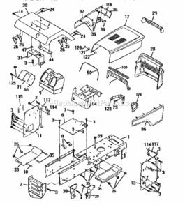 Page B Diagram and Parts List for 917252700  Craftsman Lawn Tractor