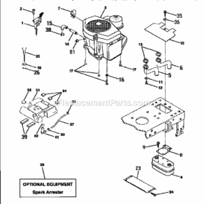 Page E Diagram and Parts List for 917252700  Craftsman Lawn Tractor