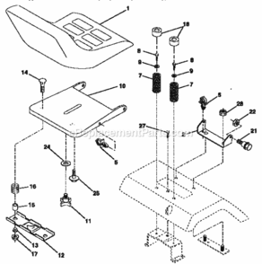 Page F Diagram and Parts List for 917252711  Craftsman Lawn Tractor