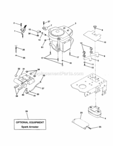Page G Diagram and Parts List for 917252770  Craftsman Lawn Tractor