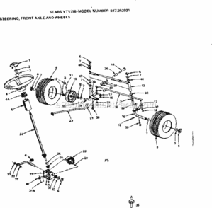 Page F Diagram and Parts List for 917252931  Craftsman Lawn Tractor