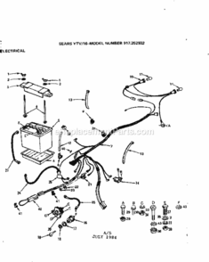 Page A Diagram and Parts List for 917252932  Craftsman Lawn Tractor