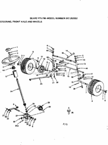 Page F Diagram and Parts List for 917252932  Craftsman Lawn Tractor
