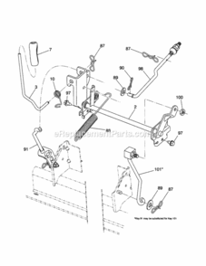 Page J Diagram and Parts List for 917253641  Craftsman Lawn Tractor