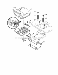 Page H Diagram and Parts List for 917253641  Craftsman Lawn Tractor