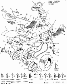 Page B Diagram and Parts List for 91725370  Craftsman Lawn Tractor
