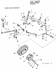 Page C Diagram and Parts List for 91725370  Craftsman Lawn Tractor