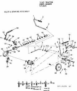 Page D Diagram and Parts List for 91725370  Craftsman Lawn Tractor
