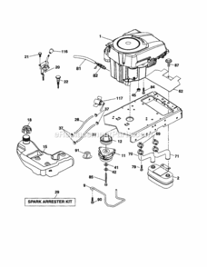 Page D Diagram and Parts List for 917253711  Craftsman Lawn Tractor