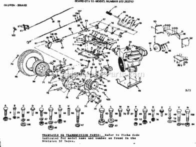 Part Location Diagram of 633A110 Craftsman Transaxle