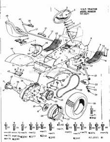 Page B Diagram and Parts List for 91725371  Craftsman Lawn Tractor
