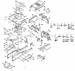 Page B Diagram and Parts List for 917254410  Craftsman Lawn Tractor