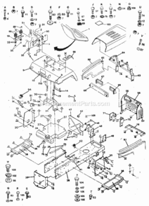 Page B Diagram and Parts List for 917254450  Craftsman Lawn Tractor