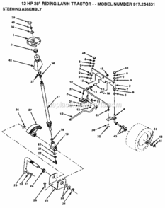 Page D Diagram and Parts List for 917254531  Craftsman Lawn Tractor