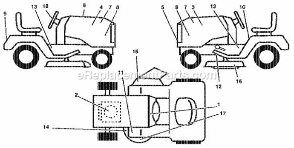 Page F Diagram and Parts List for 917254532  Craftsman Lawn Tractor