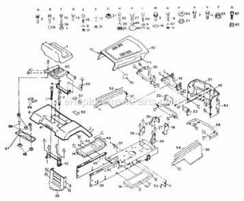 Part Location Diagram of 105682XO12 Craftsman Hood Assembly
