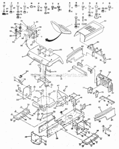 Page B Diagram and Parts List for 917254722  Craftsman Lawn Tractor