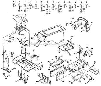 Page B Diagram and Parts List for 917254790  Craftsman Lawn Tractor