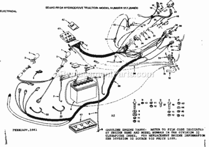 Page A Diagram and Parts List for 917254830  Craftsman Lawn Tractor