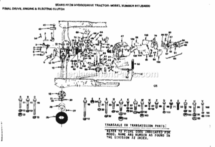 Page G Diagram and Parts List for 917254830  Craftsman Lawn Tractor