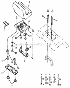 Page E Diagram and Parts List for 917254850  Craftsman Lawn Tractor