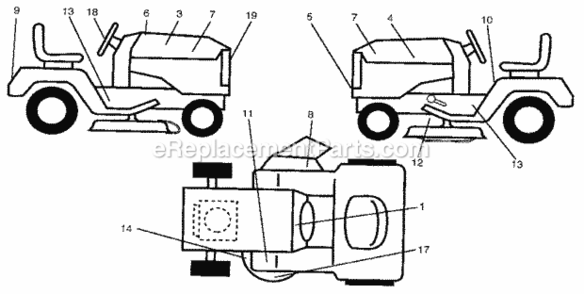 Page F Diagram and Parts List for 917254850  Craftsman Lawn Tractor