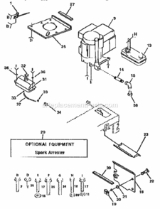 Page H Diagram and Parts List for 917254851  Craftsman Lawn Tractor