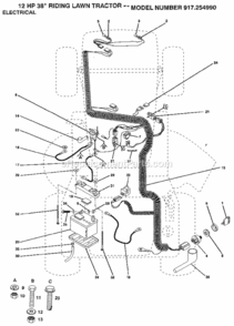 Page A Diagram and Parts List for 917254990  Craftsman Lawn Tractor