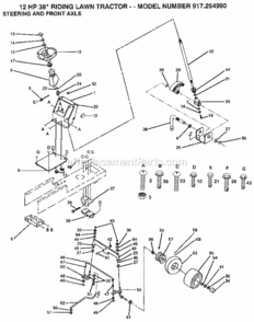 Page D Diagram and Parts List for 917254990  Craftsman Lawn Tractor