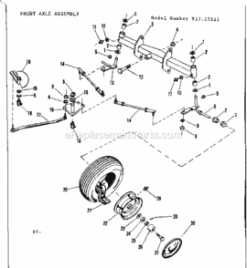 Page B Diagram and Parts List for 91725511  Craftsman Lawn Tractor