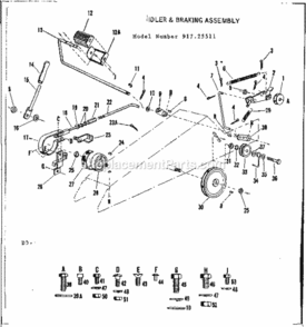 Page D Diagram and Parts List for 91725511  Craftsman Lawn Tractor