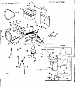 Page E Diagram and Parts List for 91725511  Craftsman Lawn Tractor