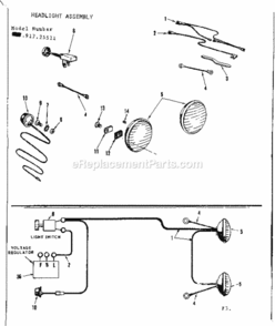 Page F Diagram and Parts List for 91725511  Craftsman Lawn Tractor