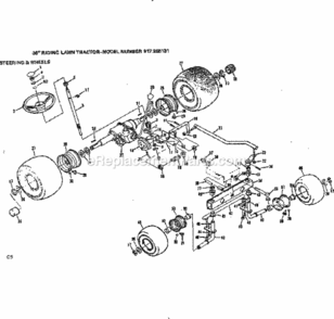 Page C Diagram and Parts List for 917255131  Craftsman Lawn Tractor