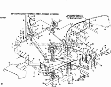 Page E Diagram and Parts List for 917255131  Craftsman Lawn Tractor