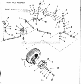 Page B Diagram and Parts List for 91725520-A  Craftsman Lawn Tractor