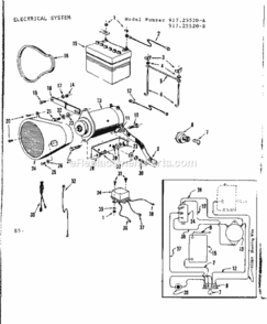 Page E Diagram and Parts List for 91725520-A  Craftsman Lawn Tractor