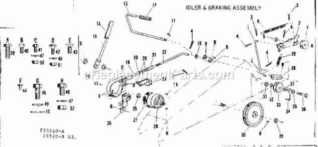 Page D Diagram and Parts List for 91725520-B  Craftsman Lawn Tractor