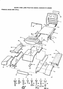 Page B Diagram and Parts List for 917255260  Craftsman Lawn Tractor
