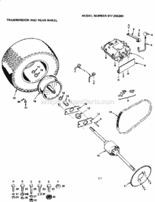Page D Diagram and Parts List for 917255260  Craftsman Lawn Tractor