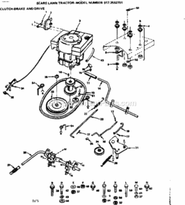 Page D Diagram and Parts List for 9172552701  Craftsman Lawn Tractor