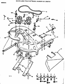 Page H Diagram and Parts List for 9172552701  Craftsman Lawn Tractor