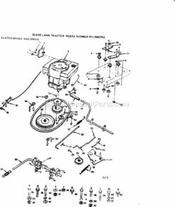 Page D Diagram and Parts List for 9172552703  Craftsman Lawn Tractor