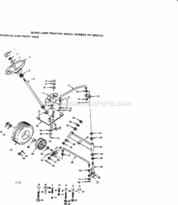 Page F Diagram and Parts List for 9172552703  Craftsman Lawn Tractor