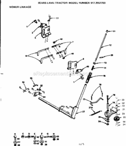 Page G Diagram and Parts List for 9172552703  Craftsman Lawn Tractor