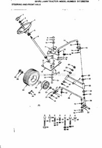 Page F Diagram and Parts List for 9172552704  Craftsman Lawn Tractor