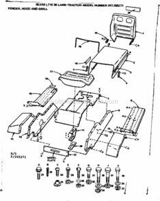 Page B Diagram and Parts List for 917255271  Craftsman Lawn Tractor