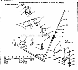 Page H Diagram and Parts List for 917255271  Craftsman Lawn Tractor