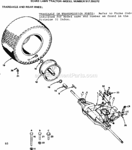 Page D Diagram and Parts List for 917255272  Craftsman Lawn Tractor